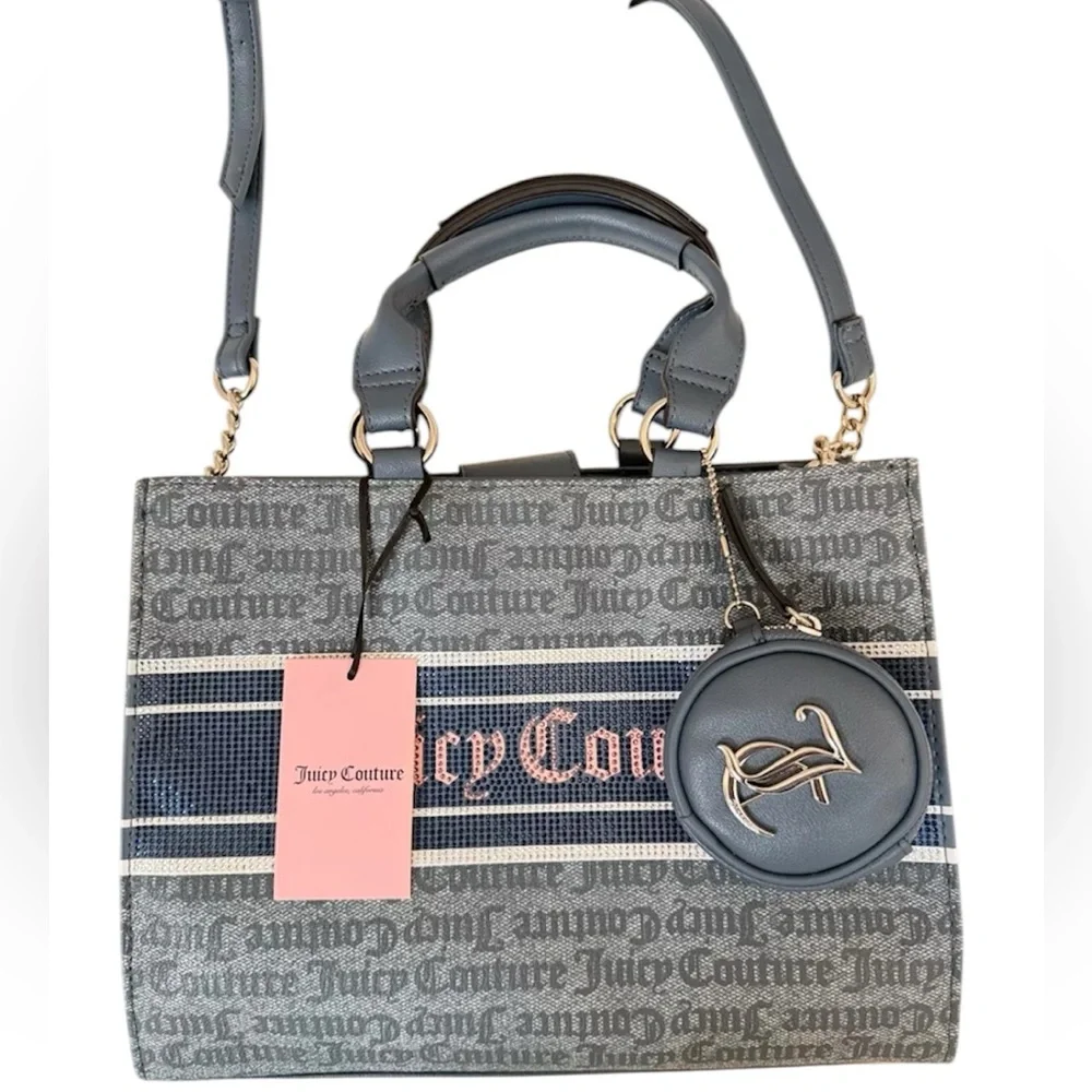NWT JUICY COUTURE NEW FASHION STATEMENT TOTE CROSSBODY BAG W COIN PURSE …